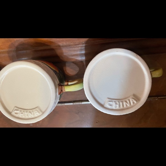 4 Ceramic Coffee Cups Embossed with Fruit in Bright Oranges, Yellows & Blues! - Picture 6 of 8